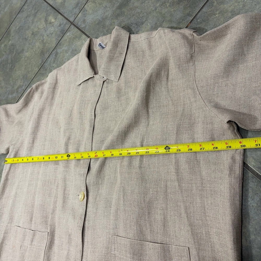MenaCinque Button Up Blazer 100%Linen Made In Italy O/S Quiet Luxury Minimalist - Picture 12 of 14